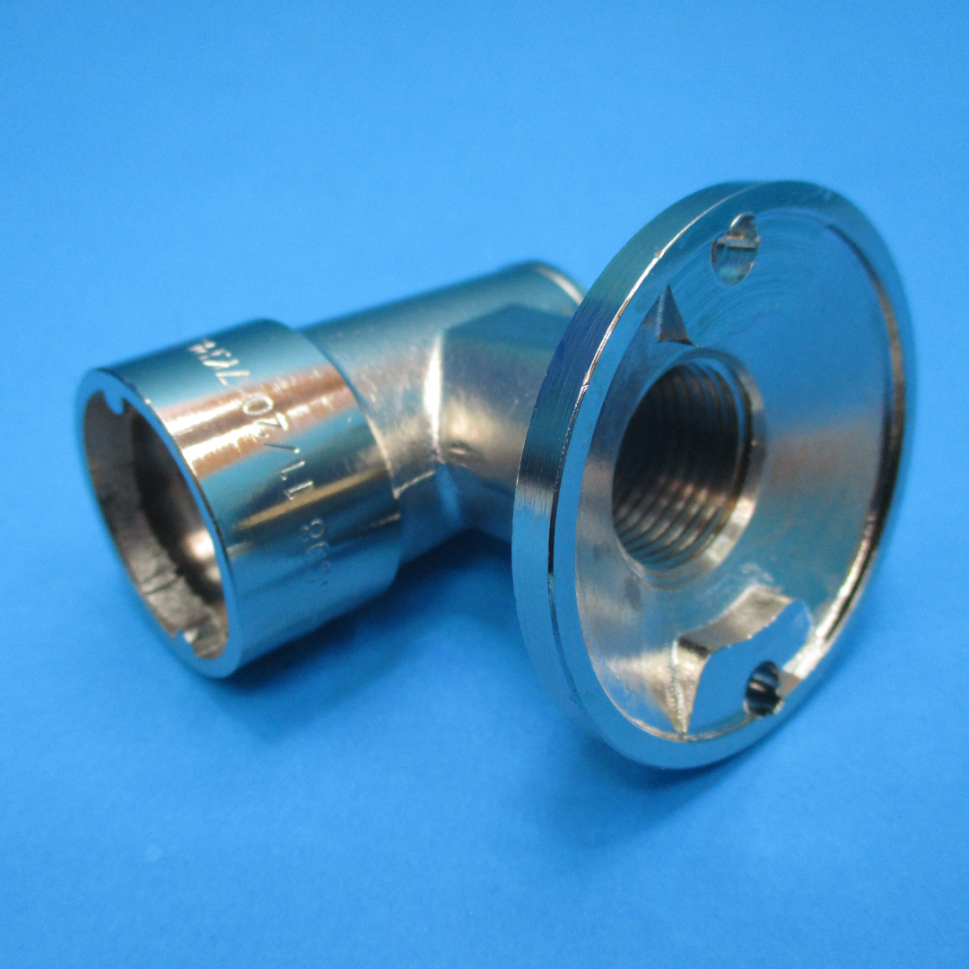 CARAVAN / RV BBQ GAS FLOOR SOCKET. CHROME PLATED BRASS. 7KPA