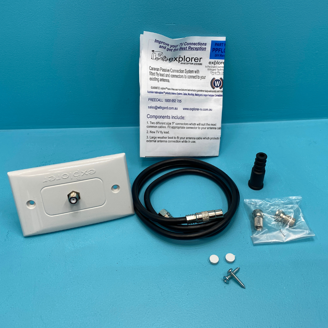 EXPLORER RV TV RECEPTION SYSTEMS KIT TO CONNECT THRU WALL TO EXISTING