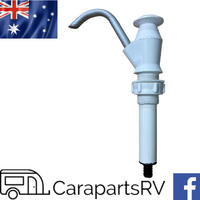 Short Camper Trailer Hand Pump by Breha in White. Part No. 005546