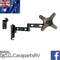 2 ARM DETACHABLE CARAVAN TV BRACKET WITH TRAVEL LOCK. MOTORHOME, BOAT, RV