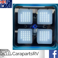 LED SQUARE CRYSTAL 4 X SECTION CEILING WITH NIGHT LIGHT AND SWITCH. 12V ONLY