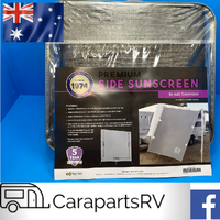 COAST PREMIUM ANGLED END / SIDE  WALL SUNSCREEN IN GREY FABRIC. SUITS CARAVANS