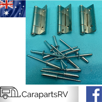 EARLY MODEL CAMPER DOOR HINGES X 3. SEE DETAILED INSTRUCTIONS BEFORE PURCHASING.