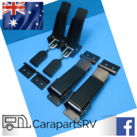 POP TOP CARAVAN & CAMPER TRAILER BLACK ROOF CLAMPS X 4 WITH 4 X J-CLIPS. SUIT JAYCO.