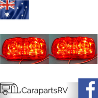 CARAVAN REAR RED LED MARKER LAMPS X 2.  VINTAGE STYLING DESIGN.
