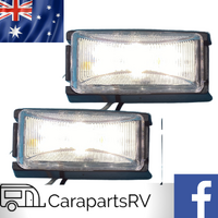 2 X LED WHITE FRONT MARKER LAMPS (12V - 24V), CARAVAN,TRAILER,TRUCK OR RV.