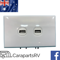 AREIAL / CES TWIN USB PORTS ON TWO GANG WALL PLATE. WHITE. PRE-WIRED