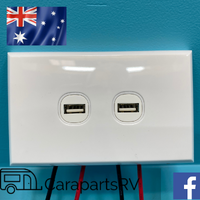 AREIAL / CES TWIN USB PORTS ON TWO GANG WALL PLATE. WHITE. PRE-WIRED