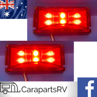 2 X LED RED REAR CARAVAN MARKER LAMPS. 12V DC. PRE-WIRED. SOLD AS A PAIR.