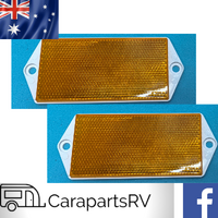 2 X WHITEVISION AMBER CARAVAN, TRAILER & TRUCK REFLECTORS. 47/00. ADR APPROVED.
