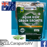 AQUA KEM GREEN TOILET SACHETS BY THETFORD. TOTAL OF 12 SACHETS/DOSES