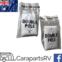 2 x Clipsal Double Pole Power Points. 10 Amp. White. Caravans, Marine & Motorhomes