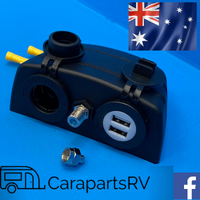 AREIAL / CES BLACK CIG SOCKET, USB & TV POINT SURFACE MOUNT HOUSING