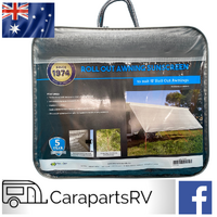 4.33m CARAVAN AWNING SUNSCREEN / PRIVACY SCREEN. SUITS 15' CAREFREE AWNING. GREY.