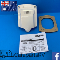 CLIPSAL CARAVAN / RV POWER INLET, 240V X 15A. SUITS NEW STYLE SHROUDED LEADS
