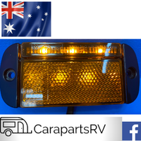 LED CARAVAN SIDE MARKER LIGHT AND AMBER REFLECTOR COMBINATION. 12V -24V