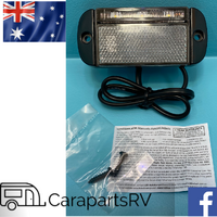LED CARAVAN WHITE FRONT MARKER LAMP & REFLECTOR COMBO. PRE WIRED. AREIAL/CES