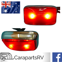LED RED REAR CARAVAN MARKER LAMPS X 2 ( 1 PAIR ), BY LED AUTOLAMPS