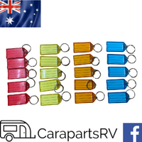 20x Keytags with Keyrings. 5 x Yellow, 5 x Orange, 5 x Blue & 5 x Red Tags.