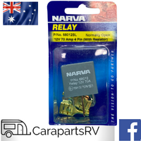 NARVA RELAY 12V 70AMP 4 PIN (with resistor). P/NO. 68012BL 