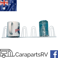 6 x Wine Glass Holder Rack for Caravan, Boat or Camper Plastic Coated Wire Style.
