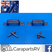 CARAVAN/CAMPER AUSSIE TRAVELLER (ATRV) ROOF RAIL BRACKETS X 2 IN STAINLESS STEEL.