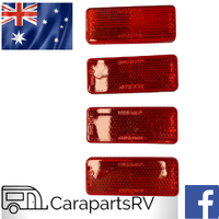 NARVA RED REARWARD REFLECTORS X SET OF 4 . SELF ADHESIVE. ADR APPROVED