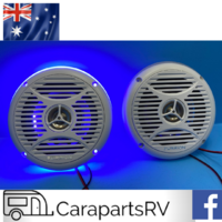 FURRION 5" WHITE CARAVAN AND MARINE SPEAKERS  X 2 WITH LED ILLUMINATION