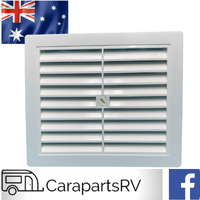 CARAVAN PLASTIC LOUVRE VENT WITH INSECT SCREEN BUILT IN. SIZE 217 X 176mm