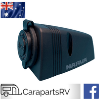 NARVA 12V BLACK ACCESSORY SOCKET FOR CARAVAN, BOAT AND RV. Max Rating 15A.