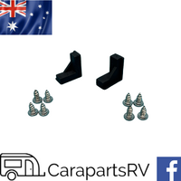 2 X CORNER INSERTS FOR CARAVAN WINDOUT WINDOWS WITH 8 X NEW SELF TAPPING SCREWS