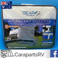 CGEAR ANGLED INFILL END DROP SUITS FULL SIZE CARAVANS. DUAL FIXING- VELCRO OR ROPE TRACK.