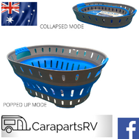 COMPANION POPUP LAUNDRY BASKET. SPACE SAVING BASKET FOR CARAVAN OWNERS