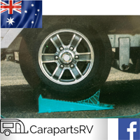 CARAVAN LEVEL RAMP AND WHEEL CHOCK KIT X 1. PERFECT FOR SINGLE AXLE VANS.