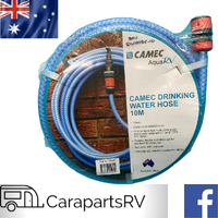 10m CARAVAN DRINKING WATER HOSE X 12mm WITH FITTINGS INCLUDED.