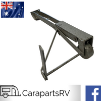VINTAGE CARAVAN JACKLEG BY DYMWOOD WITH ROLLER WHEEL. SUITS SLOTTED HANDLE