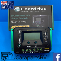 ENERDRIVE ePOWER 30A PWM SOLAR CONTROLLER SUIT CARAVANS & RV'S. 12V/24V.
