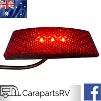 CARAVAN LED REAR RED MARKER LAMP AND RED REFLECTOR COMBINATION. 12V-24V (BLACK BASE)