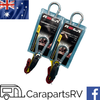 2 x Carabiner Fat Straps by ROLA x 51cm Length ea. with Metal Snap Clips