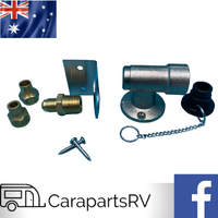 CARAVAN BBQ CHROME GAS BAYONET FLOOR SOCKET KIT. (Supplied as a loose parts kit).