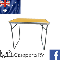 Camec Folding Table. 800mm x 600mm x 690mm High. Aluminium. Woodgrain Table Colour