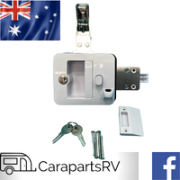 JAYCO CAMPER TRAILER DOOR LOCK SET TO SUIT 2013 MODELS ONWARDS. IN WHITE. 2 KEYS