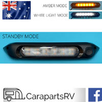 12V CARAVAN / RV PORCH OR ANNEX LIGHT WITH WHITE AND AMBER MODE LIGHTING, WITH SWITCH