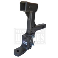 Mister Hitches Adjustable Ball Mount Multi-Use With Top Receiver For Bike Carrier Etc