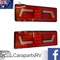 2 X MAXILITE MX200 12V REAR STF COMBO LAMPS FOR CARAVANS. (1 PAIR) 385mm X 138mm