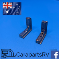 METAL CARAVAN WIND OUT WINDOW CORNERS X2, BOOT LID CORNERS, SHADE CORNERS.