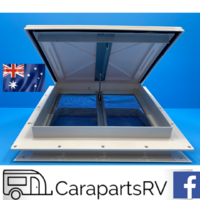 CARAVAN MINI ROOF VENT, 9"X9". With Insect Screen and Internal Flange
