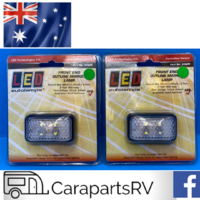 LED FRONT WHITE MARKER LAMPS X 2 SUIT CARAVAN OR RV (12 -24 VOLT) 35WM