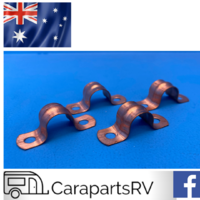 4 x COPPER SADDLES X  1/2" TO SUIT 12.7mm COPPER TUBE. CARAVAN or RV