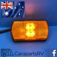 LED SIDE MARKER LAMP IN AMBER (9 VOLT TO 33 VOLT) CARAVAN/TRAILER OR RV. 